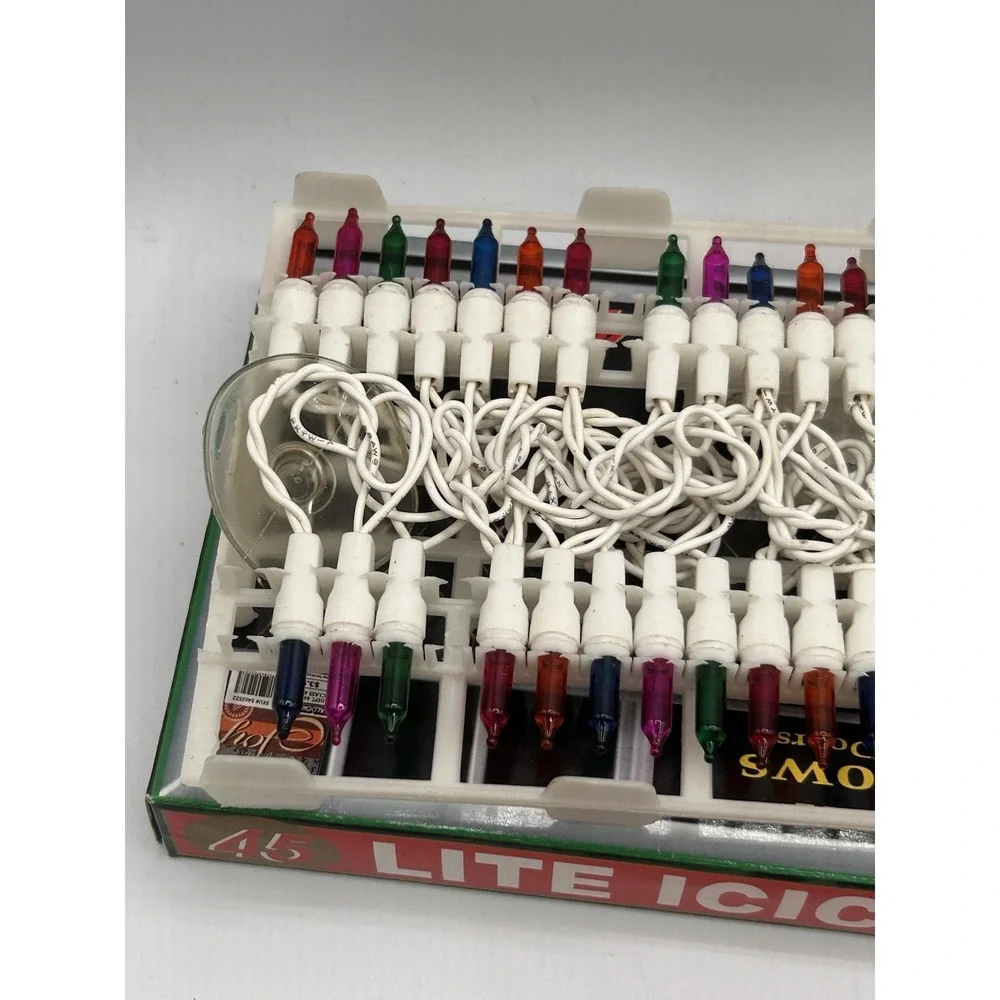 Vintage Holiday Lite 45‎ Lite Icicles Multicolored Lights Lot Of 2